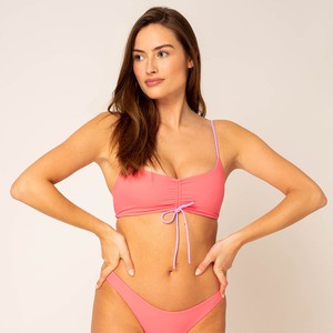 Drawstring Bikini Top - reversible lilac / pink from Woodlike Ocean