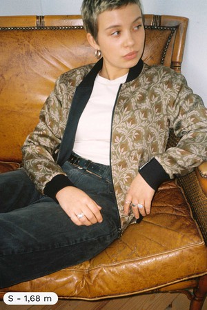 Ruth Reversible Bomber Jacket chestnut/black from Yahmo