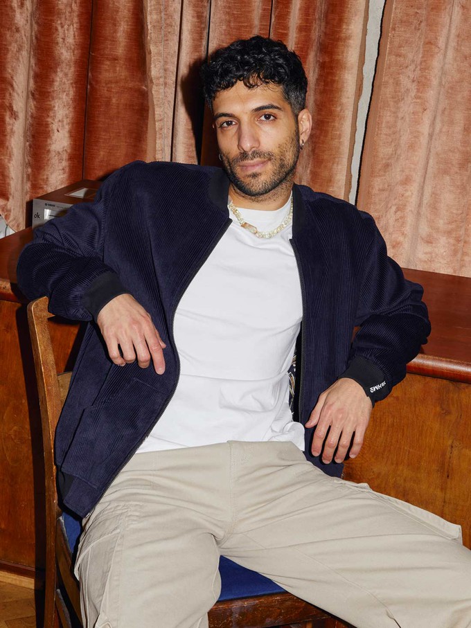 Oskar Reversible Bomber Jacket papyrus/navy from Yahmo
