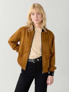 Ruth Reversible Bomber Jacket sandalwood/black via Yahmo