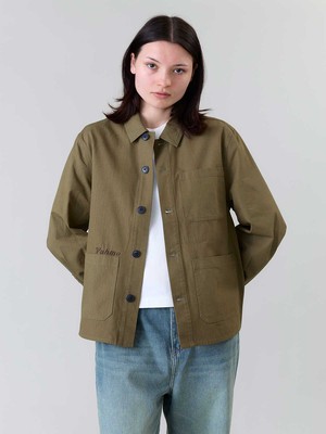 Otti Embroidered Workwear Jacket Olive from Yahmo