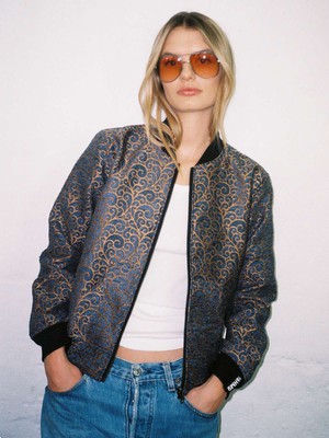 Berta Reversible Bomber Jacket copper/black from Yahmo