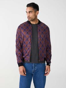 Laslo Reversible Bomber Jacket moka/navy via Yahmo