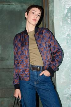 Ruth Reversible Bomber Jacket moka/navy via Yahmo