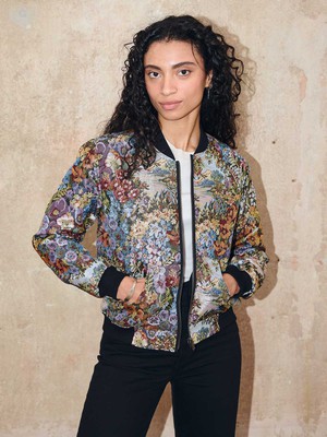 Berta Reversible Bomber Jacket Bouquet/Black from Yahmo