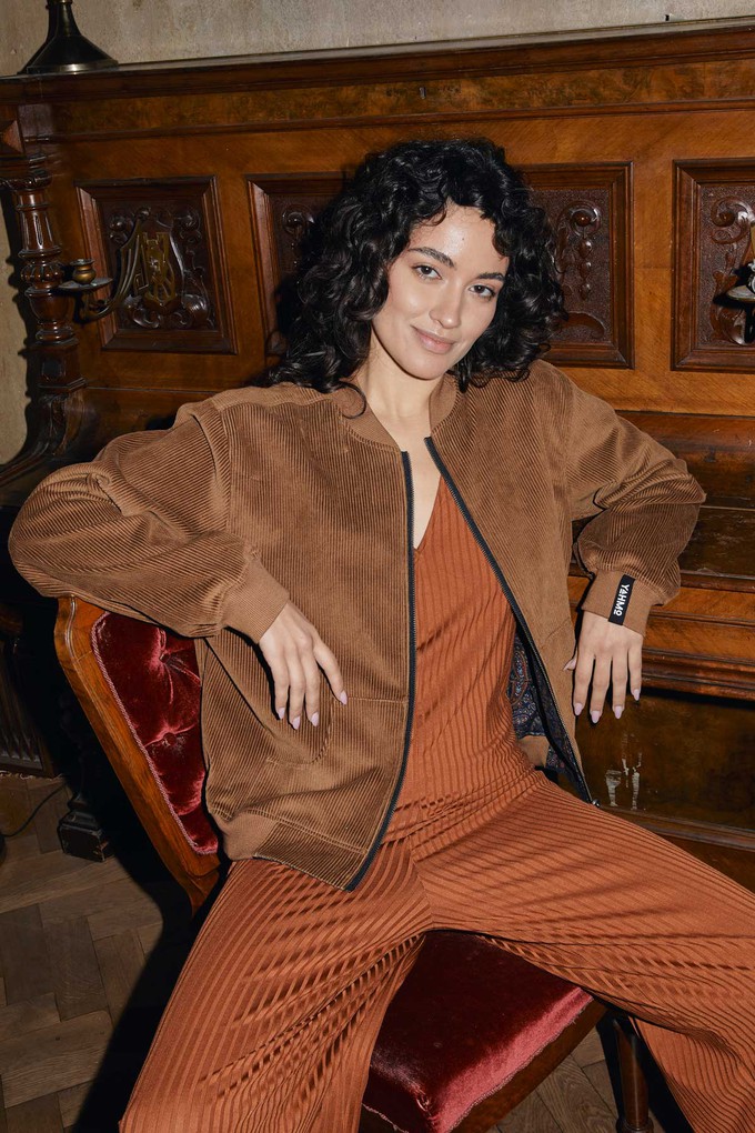 Elsa Reversible Bomber Jacket Paisley/Caramel from Yahmo