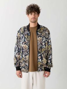 Laslo Reversible Bomber Jacket bird/navy via Yahmo