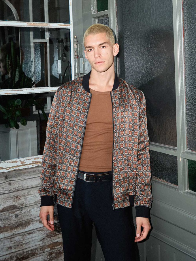 Laslo Reversible Bomber Jacket nostalgia/pine from Yahmo