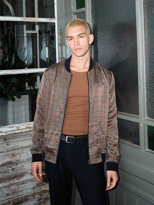 Laslo Reversible Bomber Jacket nostalgia/pine from Yahmo