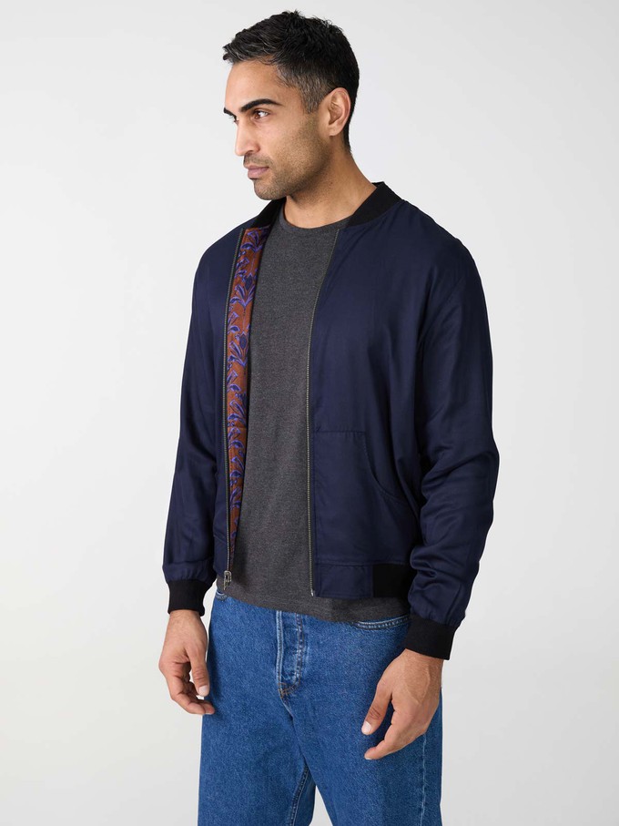 Laslo Reversible Bomber Jacket moka/navy from Yahmo