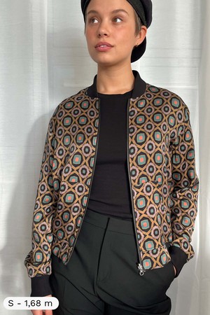 Ruth Reversible Bomber Jacket kaleidoscope/black from Yahmo