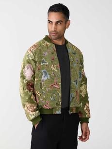 Bruno Reversible Bomber Jacket garden/wine via Yahmo