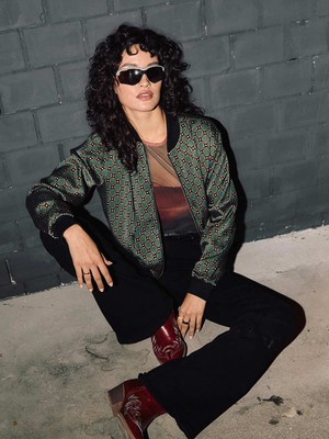 Ruth Reversible Bomber Jacket Emerald/Black from Yahmo Ruth Reversible Bomber Jacket Emerald/Black from Yahmo