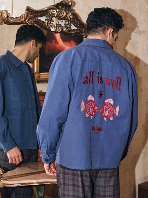 Fritz Embroidered Workwear Jacket blue from Yahmo