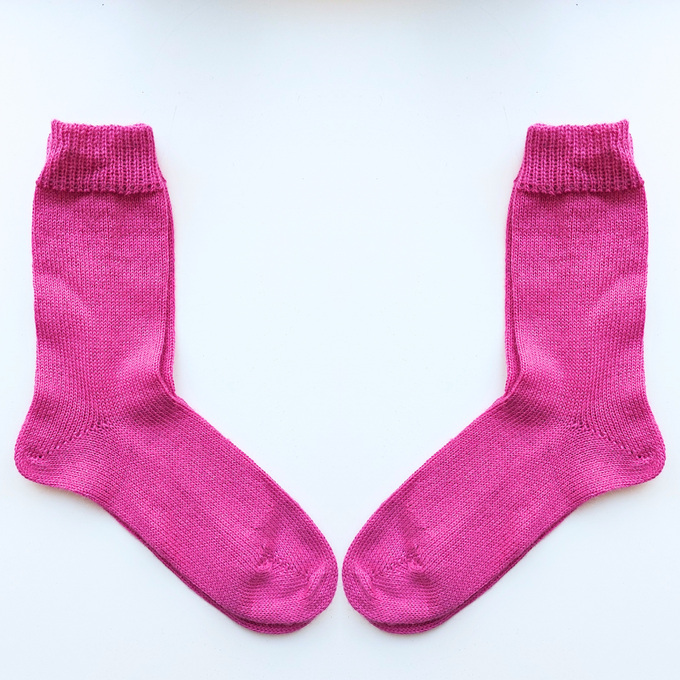 Knitted Socks | Funky Fuchsia | 100% Alpaca Wool | Sustainable and Ethically Made from Yanantin Alpaca
