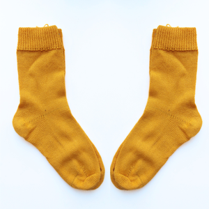 Knitted Socks | Sunny Ochre | 100% Alpaca Wool | Sustainable and Ethically Made from Yanantin Alpaca