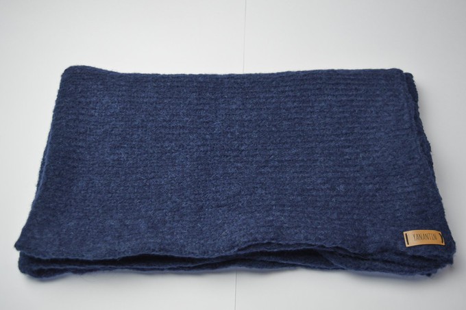 Chunky Scarf | Navy Blue | Baby Alpaca & Merino Wool Blend | Extra Large Size from Yanantin Alpaca