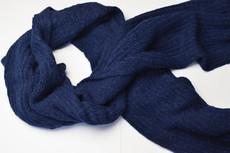 Extra Large Scarf | Navy Blue | Baby Alpaca & Merino Wool Blend | Loosely Knitted via Yanantin Alpaca