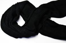 Extra Large Scarf | Midnight Black | Baby Alpaca & Merino Wool Blend | Loosely Knitted via Yanantin Alpaca