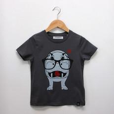 Kids t-shirt ‘Hippo opticmistic’ | Grey via zebrasaurus