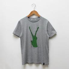 Kids t-shirt ‘Croc monsieur’ | Grey melange via zebrasaurus