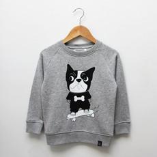 Kids sweater ‘Baggy dog’ | Grey melange via zebrasaurus
