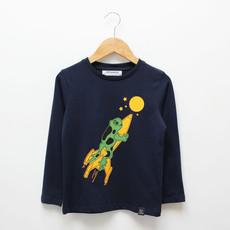 Kids longsleeve t-shirt ‘Frocket’ | Navy via zebrasaurus