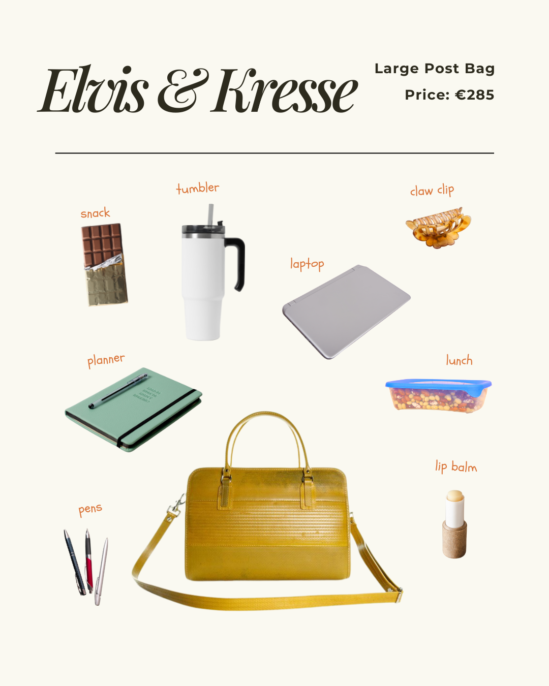 A colourful bag for work made from upcycled materials